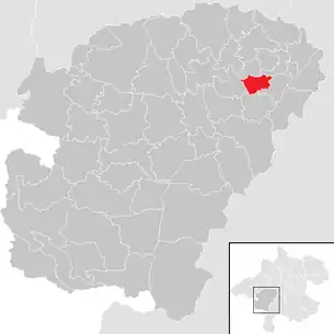 Lage der Gemeinde Pühret im Bezirk  Vöcklabruck (anklickbare Karte)