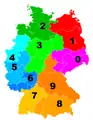 Postleitregionen 10 Zonen