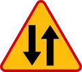 A-20Gegenverkehr (Anfang einer zweibahnigen Straße)