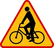 Warnung vor kreuzenden Radfahrern in Polen