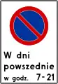 B-39Zonenparkverbot (mit Uhrzeitsangabe, hier 7–21 Uhr)