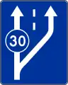 D-13Fahrstreifentafel (links Mindestgeschwindigkeit 30 km/h)