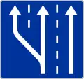 D-13aFahrstreifentafel (Beginn einer dreispurigen Straße)