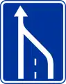 D-14Fahrstreifentafel (Ende einer zweispurigen Straße)
