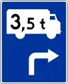 F-12Vorwegweiser für Lastkraftwagenverkehr (hier über 3,5 t)