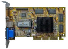 Ansicht von oben auf eine GeForce2-MX-400-Karte