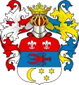 Wappenvariante mit zwei heraldischen Lilien (VI alt)