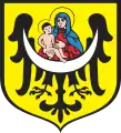 Adler mit Maria und Kind als Kopf im Wappen von Lubin