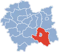 Lage des Powiat in Kleinpolen