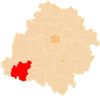 Karte des Powiat Wieluński