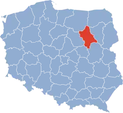 Lage der Woiwodschaft Ostrołęka