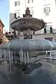 Vereister Brunnen in Rom, 7. Jan.