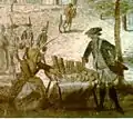 Paderbornisches Regiment auf dem Marktplatz von Paderborn 1755 (Aquarell von Gleseker), Stadtmuseum Paderborn