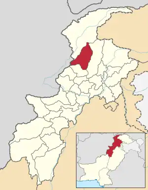 Karte von Pakistan, Position von Upper Dir hervorgehoben