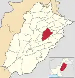 Karte von Pakistan, Position von Distrikt Faisalabad hervorgehoben