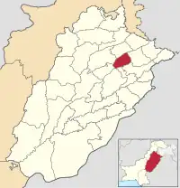 Karte von Pakistan, Position von Distrikt Hafizabad hervorgehoben