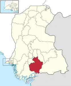 Karte von Pakistan, Position von Distrikt Badin hervorgehoben