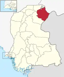 Karte von Pakistan, Position von Distrikt Ghotki hervorgehoben