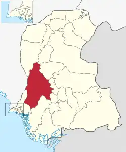Karte von Pakistan, Position von Distrikt Jamshoro hervorgehoben