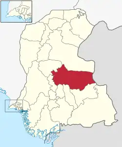 Karte von Pakistan, Position von Distrikt Sanghar hervorgehoben
