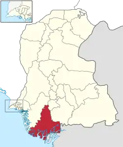 Karte von Pakistan, Position von Distrikt Sujawal hervorgehoben