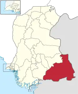 Karte von Pakistan, Position von Distrikt Tharparkar hervorgehoben