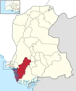 Karte von Pakistan, Position von Distrikt Thatta hervorgehoben