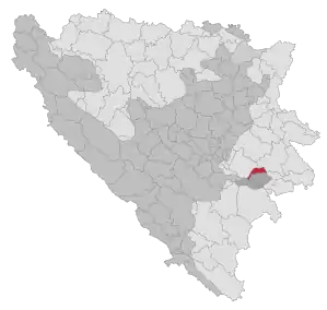 Lage der Gemeinde Pale-Prača in Bosnien und Herzegowina (anklickbare Karte)