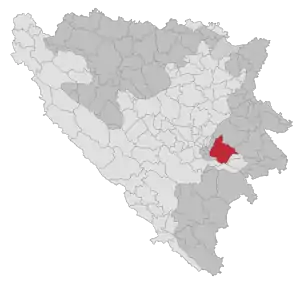 Lage der Gemeinde Pale (Bosnien und Herzegowina) in Bosnien und Herzegowina (anklickbare Karte)