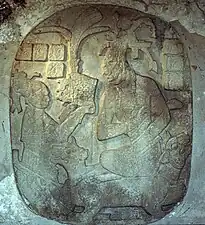 K’inich Janaab’ Pakal I. auf dem Jaguarthron in Palenque