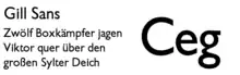 Schriftbeispiel für Gill Sans