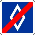 Experimentelles Schild: Ende einer reservierten Spur