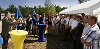 24. August 2009: Startschuss für die Bauarbeiten zur Uferbefestigung an der Südostecke des zukünftigen Sees