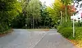 Abzweig der Panzerstraße von der Waldburgstraße auf der Rohrer Höhe