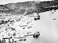 Simpson Harbour während der Bombardierung am 2. November 1943