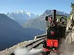 Dampflok «Liseli» (Jung 1693) mit Aussicht auf den Mont Blanc