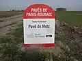 Hinweistafel Beginn Sektor Pavé du Metz