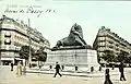 Platz Denfert-Rochereau und der Lion de Belfort vor 1909