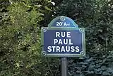 Straßenschild Rue Paul-Strauss