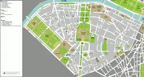 Plan des 7. Arrondissements