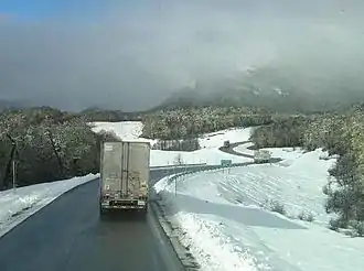 Die Passstraße im Winter