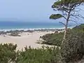 Die moderne Küstenlinie am Strand von Patara
