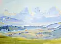 Berner Alpen, Aquarell