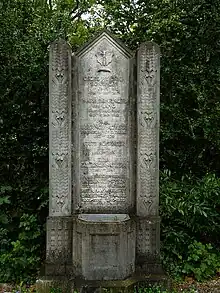  Paul Böhringer (1852–1879) Pfarrer, Professor der Theologie, Grabstele auf dem Friedhof Wolfgottesacker