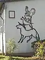 Bremer Stadtmusikanten, Keramikbild, 1952, Schwäbisch Gmünd, Rauchbeinschule