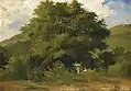 Paysage avec femmes sous un grand arbre (1854/55)