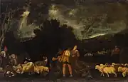 Jakob am Brunnen (und im Hintergrund: Jakobs Traum von der Himmelsleiter), um 1620, Öl auf Leinwand, 108 × 167 cm, Kunsthistorisches Museum, Wien