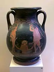 Die Geburt der Aphrodite auf einer attisch-rotfigurigen Pelike,um 450 v. Chr. (Archäologisches Museum, Rhodos)