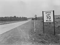 Geschwindigkeitsbegrenzung auf dem Pennsylvania Turnpike 1942 und 2014.