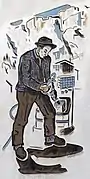 Steinbrucharbeiter. Sgraffito